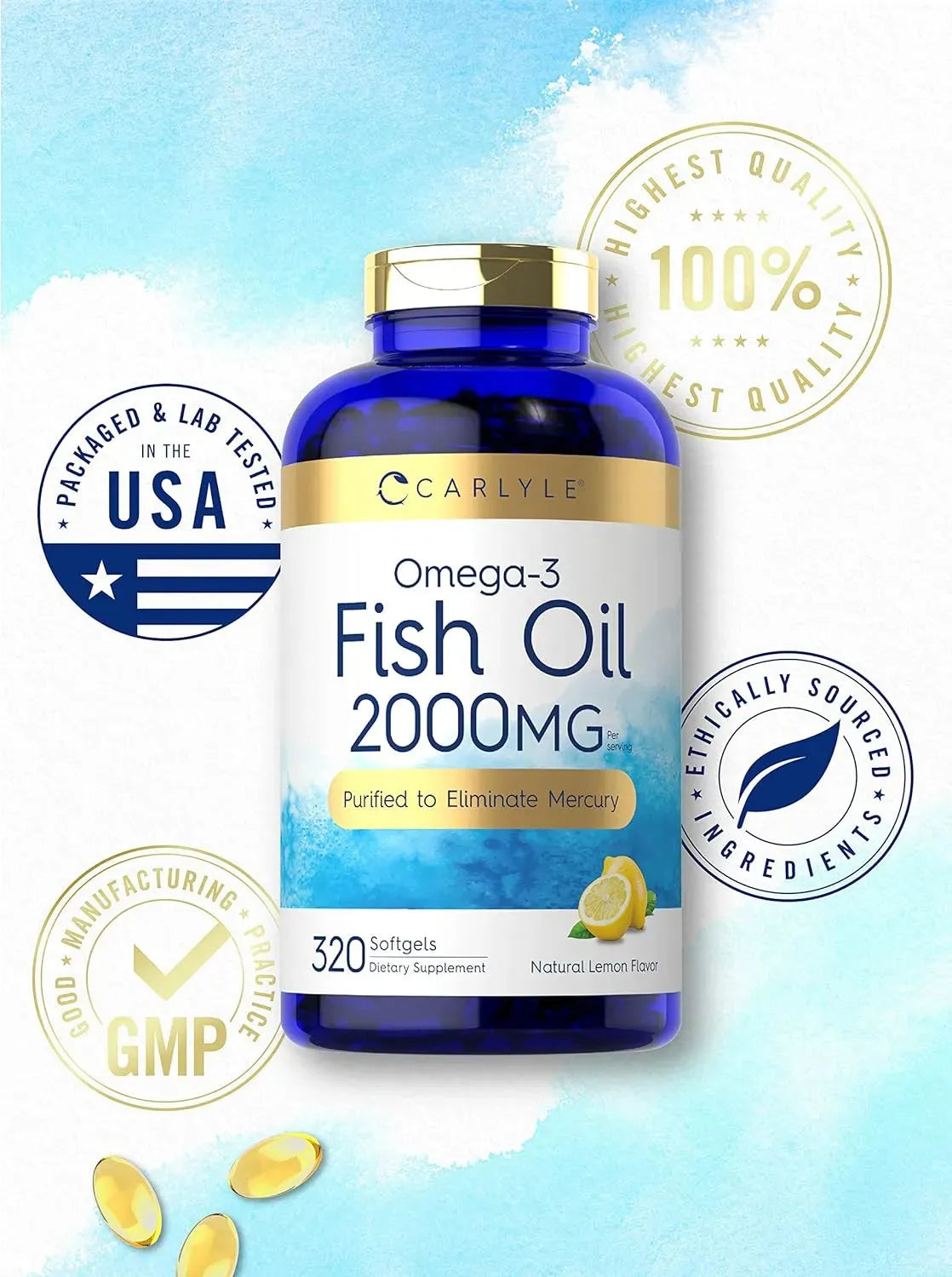 CARLYLE - Carlyle Fish Oil 2000Mg. 320 Capsulas Blandas - The Red Vitamin MX - Suplementos Alimenticios - {{ shop.shopifyCountryName }}