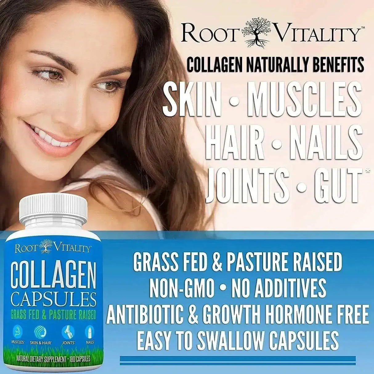 ROOT VITALITY - Root Vitality Collagen Peptides 180 Capsulas - The Red Vitamin MX - Suplementos Alimenticios - {{ shop.shopifyCountryName }}