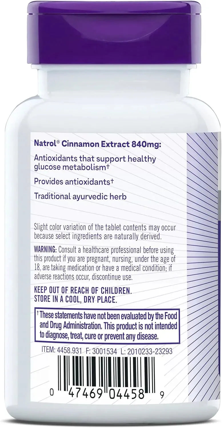 NATROL - Natrol Cinnamon Extract 1000Mg. 80 Tabletas - The Red Vitamin MX - Suplementos Alimenticios - {{ shop.shopifyCountryName }}