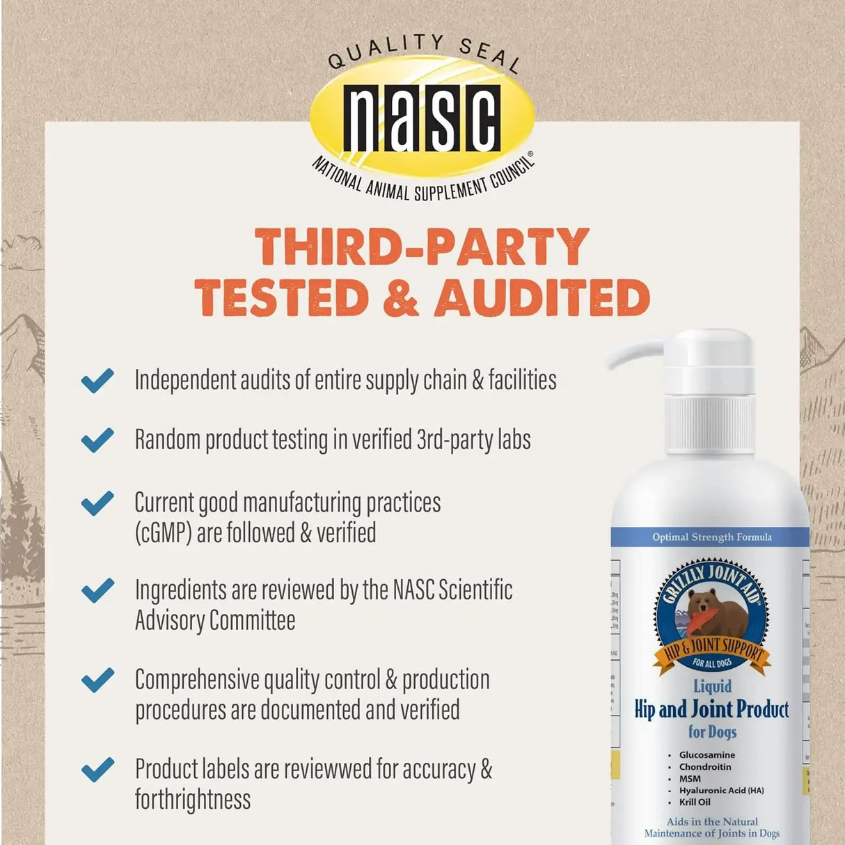 GRIZZLY PET PRODUCTS - GRIZZLY PET PRODUCTS Joint Aid for Dogs Liquid Hip and Joint Support 16 Fl.Oz. - The Red Vitamin MX - Cuidado De Cadera Y Articulaciones Para Perros - {{ shop.shopifyCountryName }}