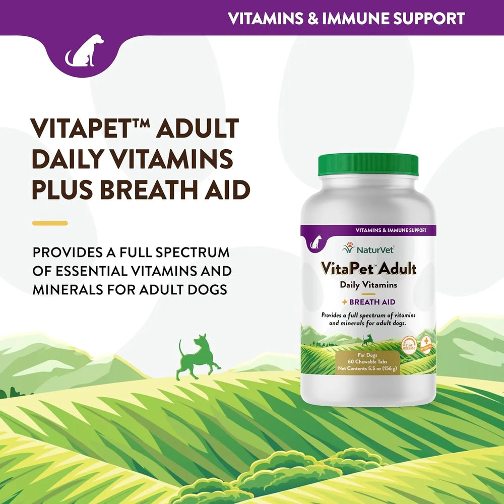 NATURVET - NaturVet VitaPet Adult Daily Vitamins for Dogs 60 Tabletas Masticables - The Red Vitamin MX - Multivitamínicos Para Perros - {{ shop.shopifyCountryName }}