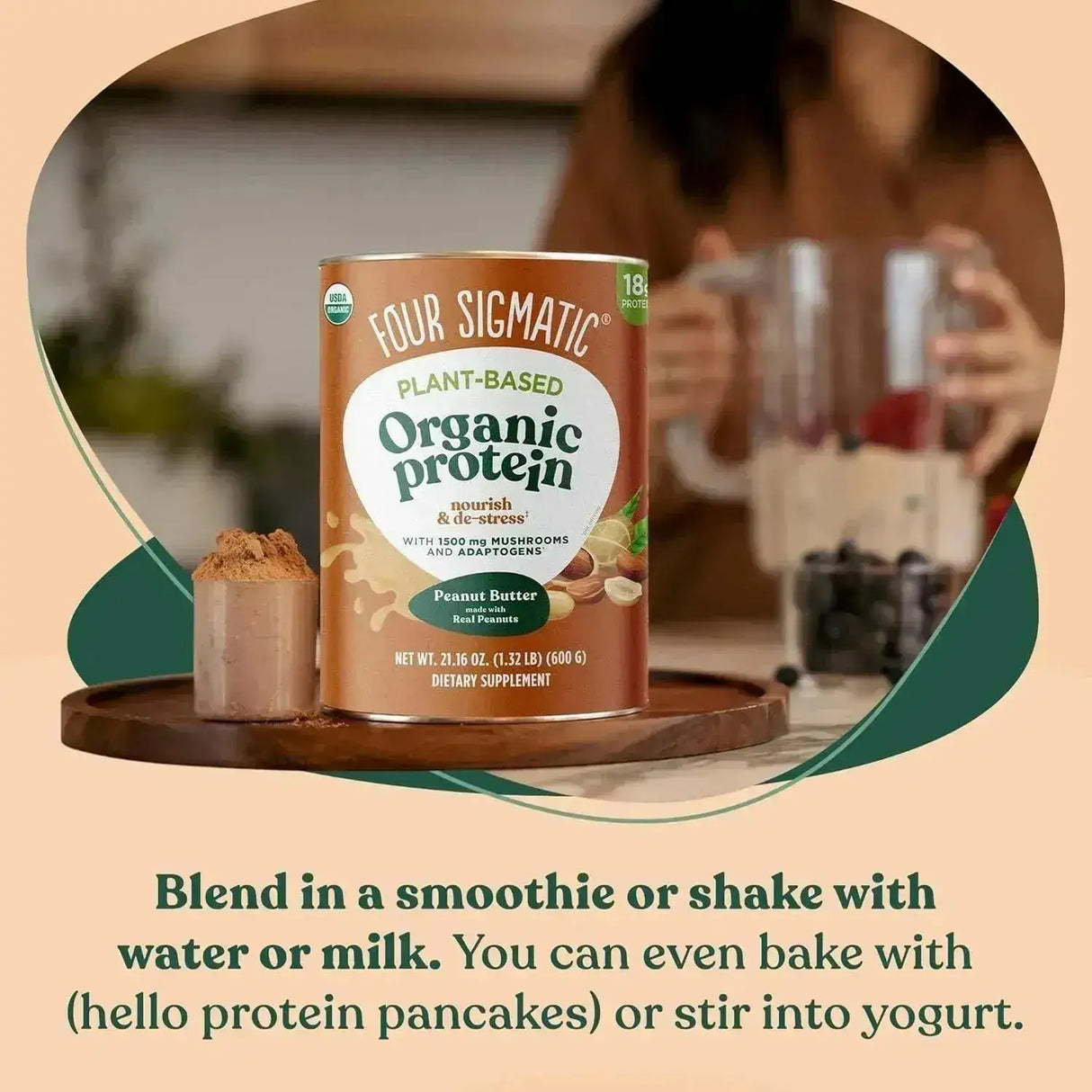 FOUR SIGMATIC - Four Sigmatic Organic Vegan Protein Powder Peanut Butter 600Gr. - The Red Vitamin MX - Suplementos Alimenticios - {{ shop.shopifyCountryName }}