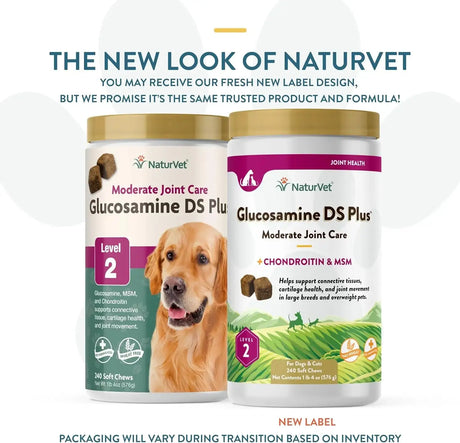NATURVET - NaturVet Glucosamine DS Plus Level 2 Moderate Care 240 Masticables - The Red Vitamin MX - Cuidado De Cadera Y Articulaciones Para Perros - {{ shop.shopifyCountryName }}