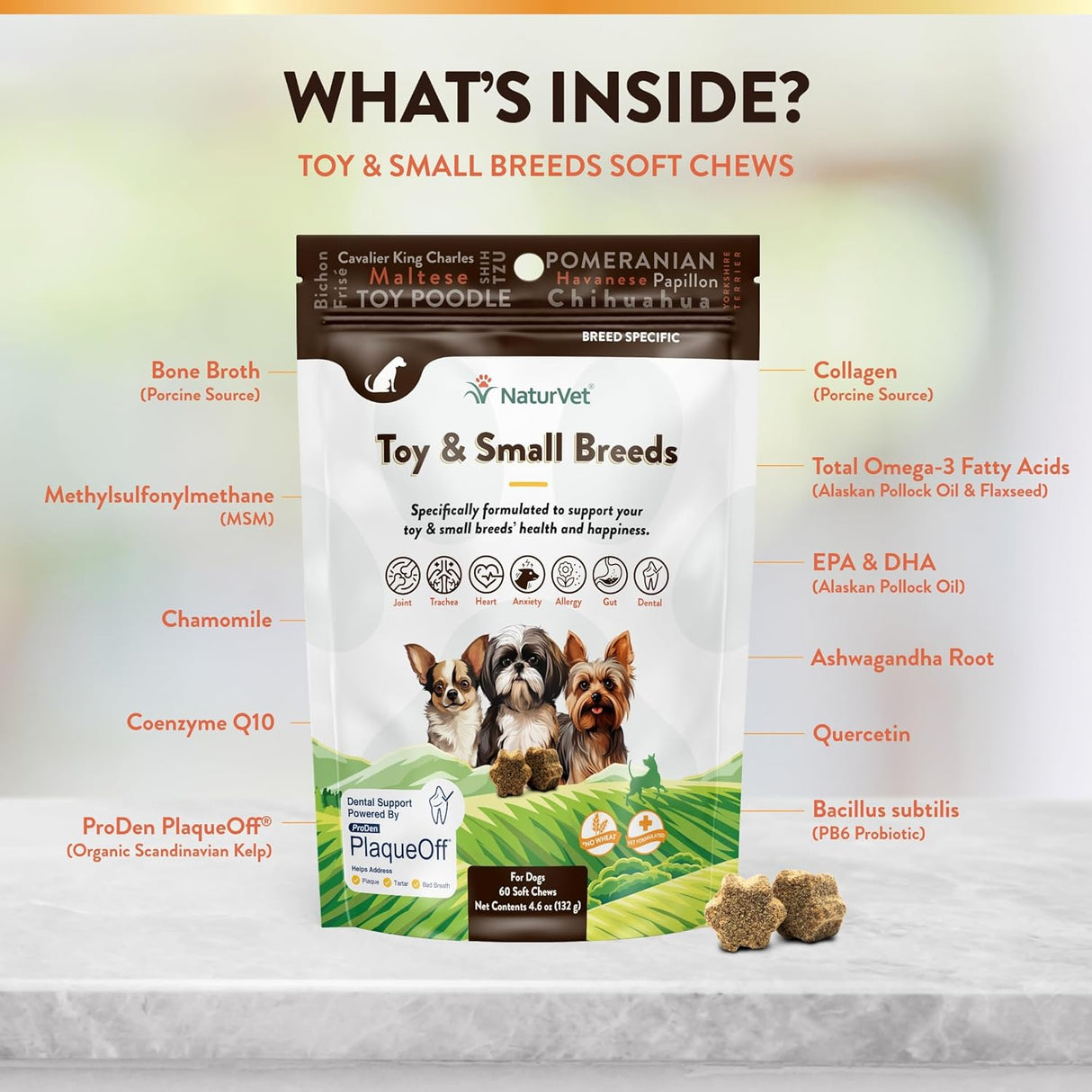 NaturVet Small Breeds Supplement 60 Masticables