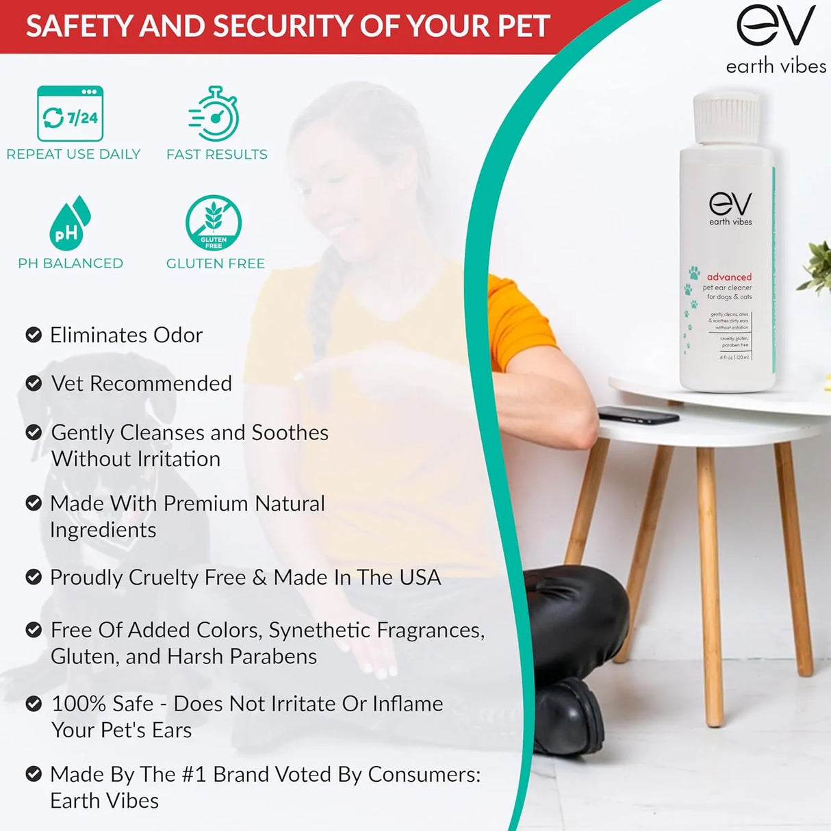 EARTH VIBES - Earth Vibes Dog & Cat Ear Cleaner 120Ml. - The Red Vitamin MX - Cuidado Del Oído De Perros - {{ shop.shopifyCountryName }}