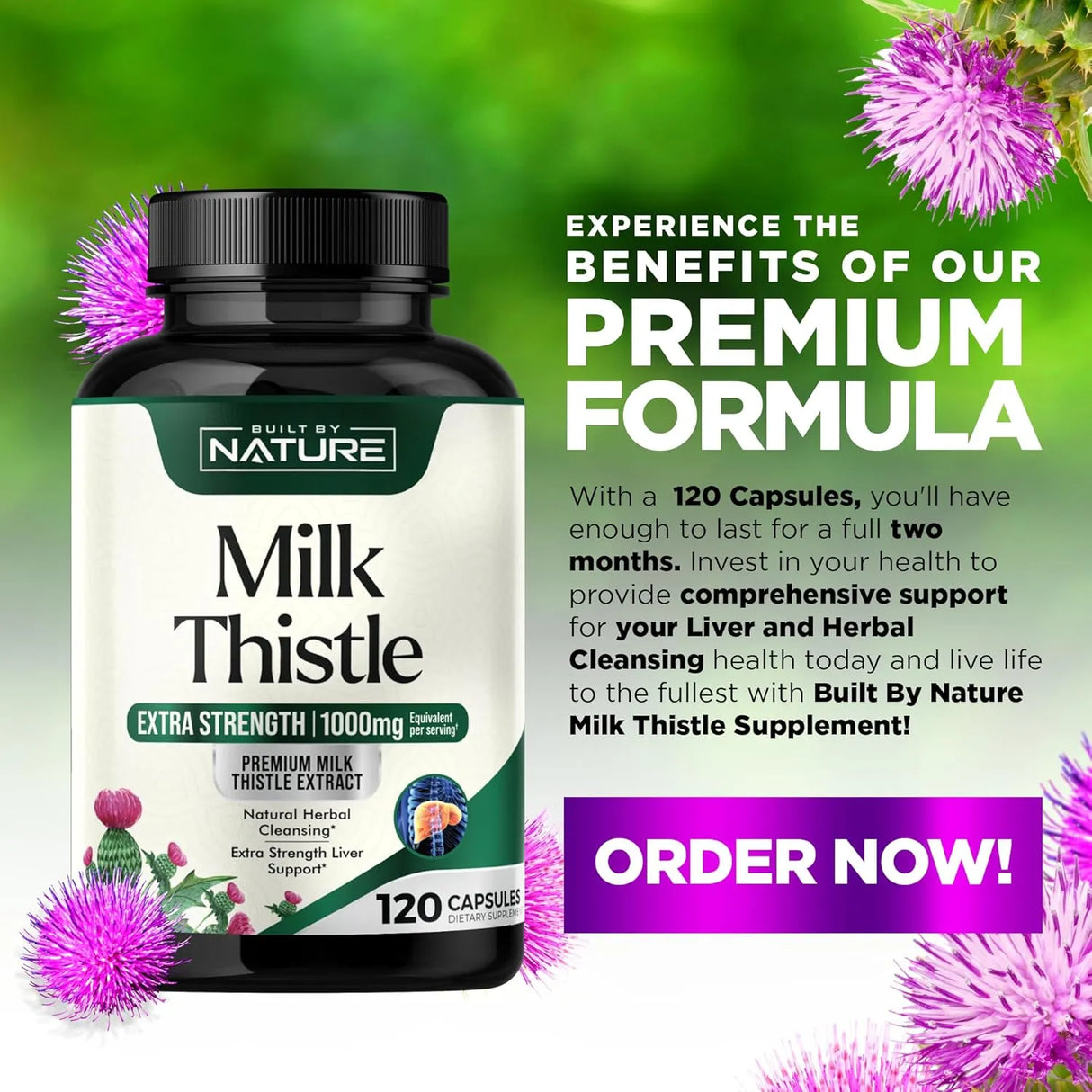 BUILT BY NATURE - Built by Nature Milk Thistle 1000Mg. 120 Capsulas - The Red Vitamin MX - Suplementos Alimenticios - {{ shop.shopifyCountryName }}