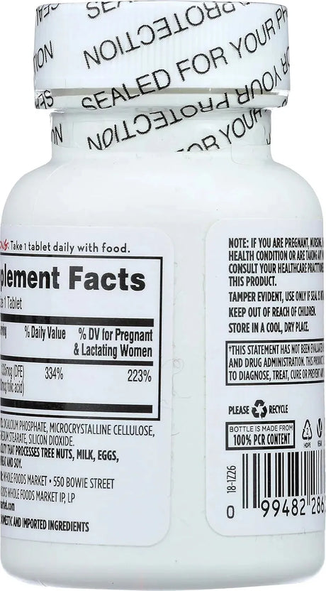 365 - 365 Everyday Value Folic Acid 800mcg 250 Tabletas - The Red Vitamin MX - Suplementos Alimenticios - {{ shop.shopifyCountryName }}