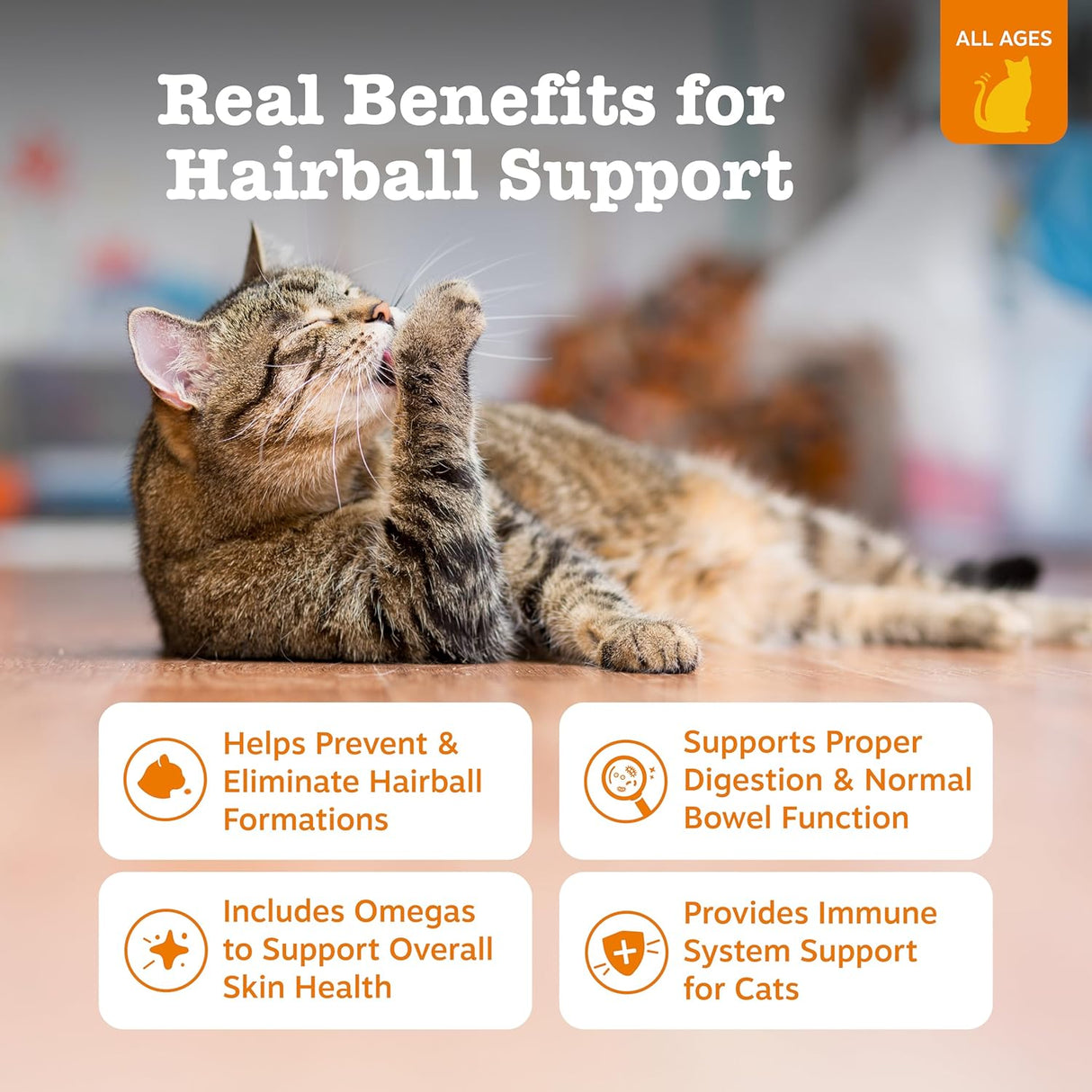 Zesty Paws Hairball Bites for Cats 60 Masticables