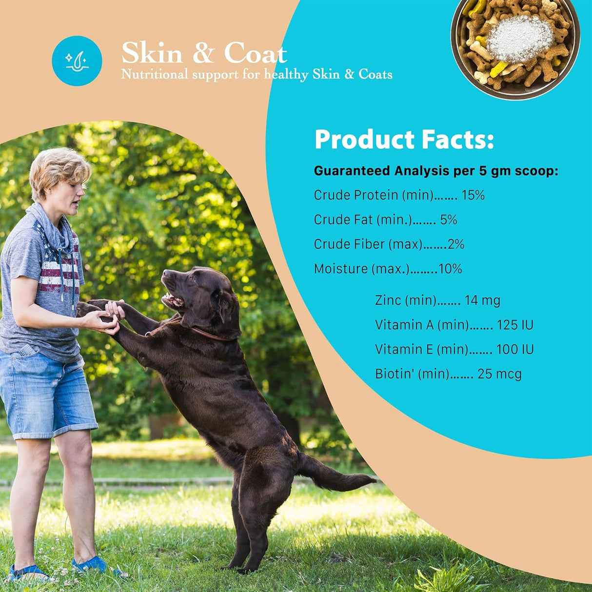 VitaBoost Skin and Coat Supplement Powder for Large Dogs 150Gr.