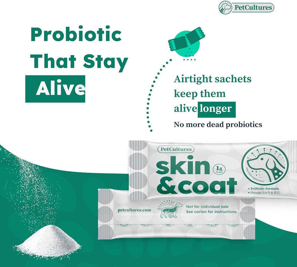 PETCULTURES - PetCultures Skin and Coat Synbiotic Formula 30 Paquetes - The Red Vitamin MX - Remedios Para La Picazón De Perros - {{ shop.shopifyCountryName }}