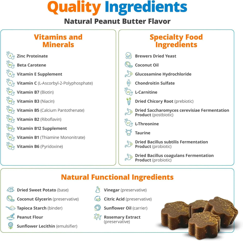 5STRANDS - 5Strands Dog Multivitamin Chews 10-in-1 Vitamins & Postbiotics Peanut Butter 90 Masticables - The Red Vitamin MX - Multivitamínicos Para Perros - {{ shop.shopifyCountryName }}