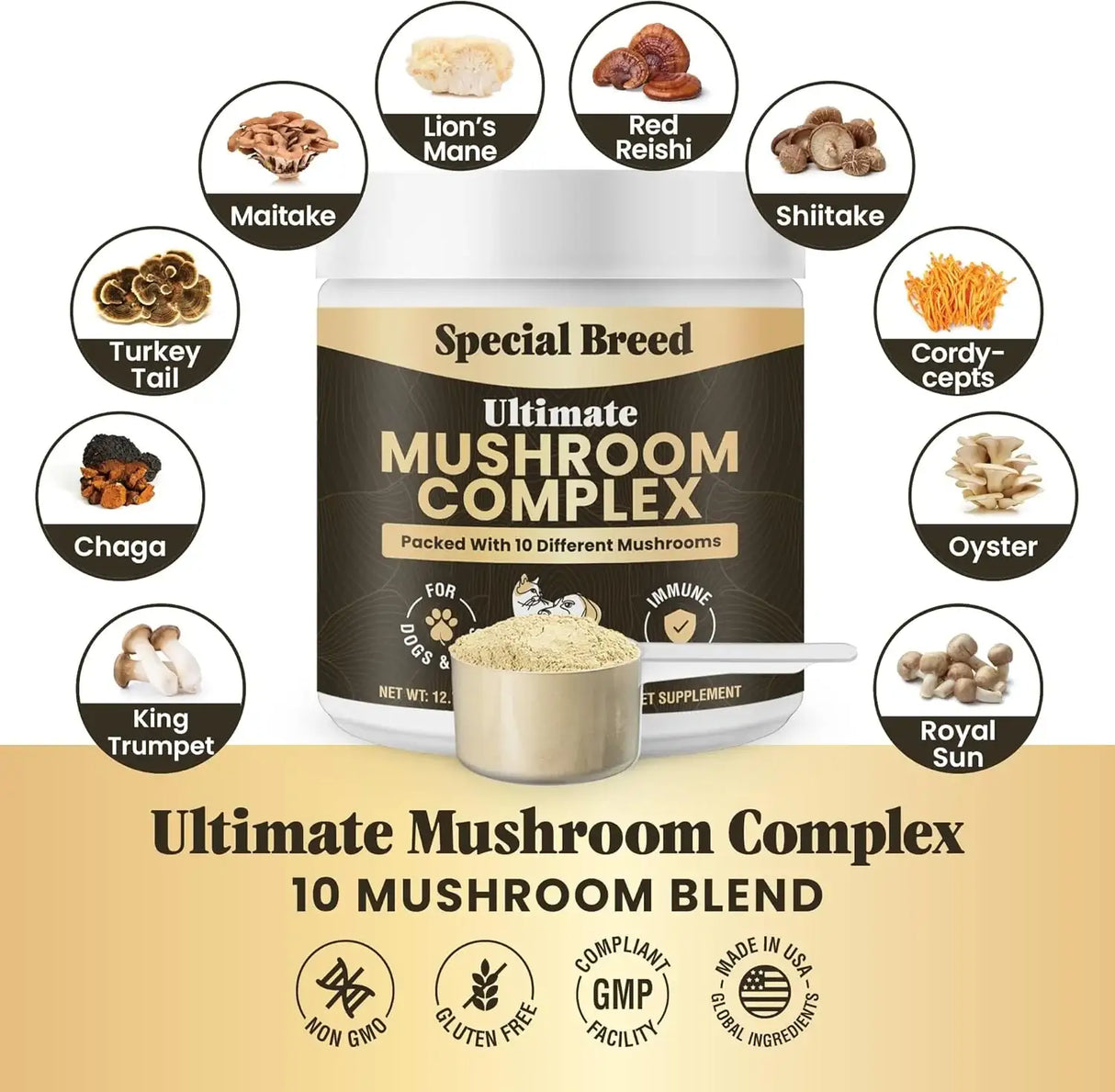 SPECIAL BREED - Special Breed Mushroom Powder for Dogs & Cats 720 Servicios 360Gr. - The Red Vitamin MX - Suplementos Herbales Para Perros - {{ shop.shopifyCountryName }}