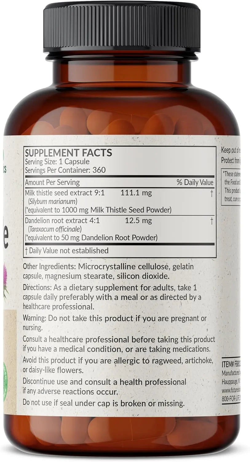 FUTUREBIOTICS - Futurebiotics Milk Thistle Silymarin Marianum 1000Mg. 360 Capsulas - The Red Vitamin MX - Suplementos Alimenticios - {{ shop.shopifyCountryName }}