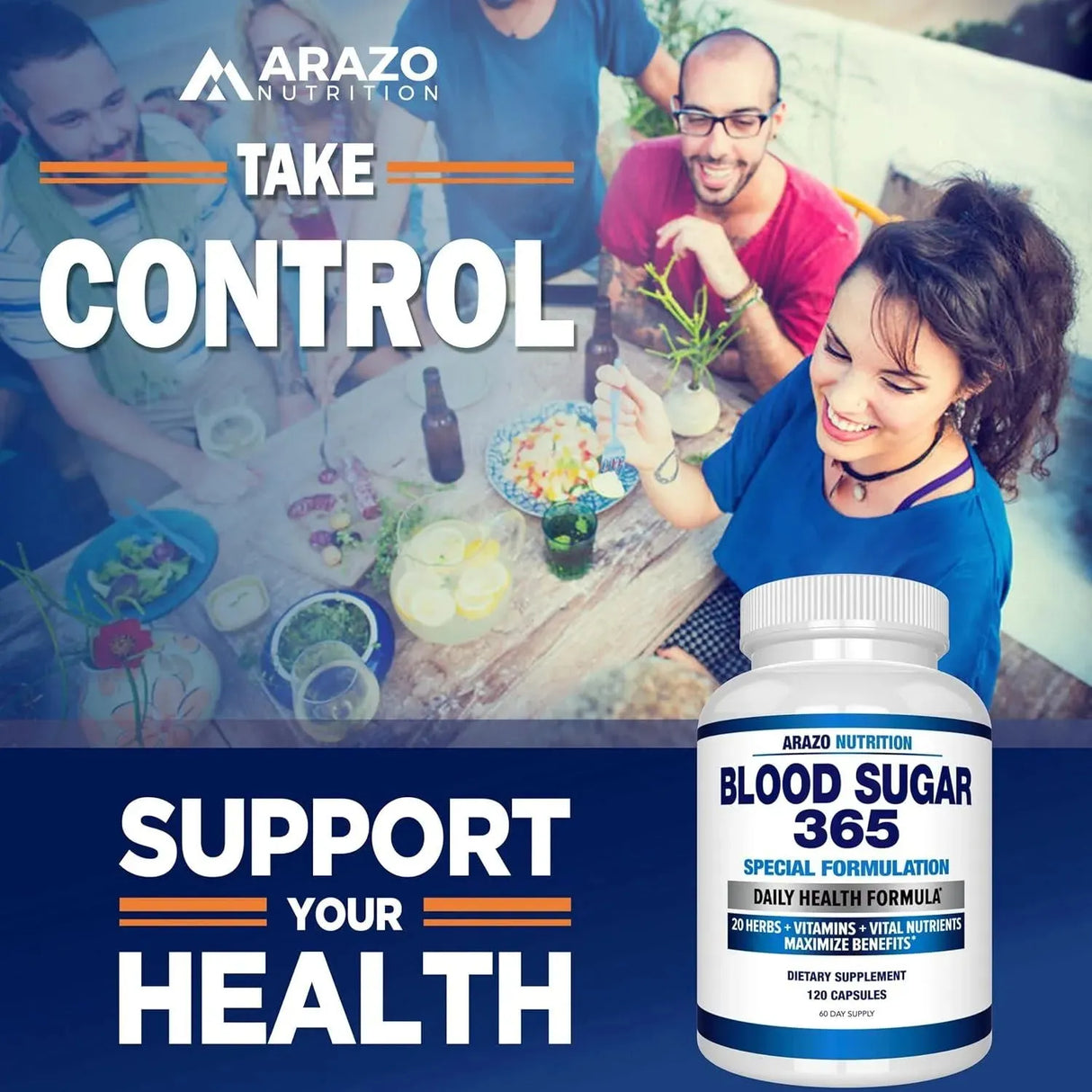 ARAZO NUTRITION - Arazo Nutrition Blood Sugar 365 120 Capsulas - The Red Vitamin MX - Suplementos Alimenticios - {{ shop.shopifyCountryName }}