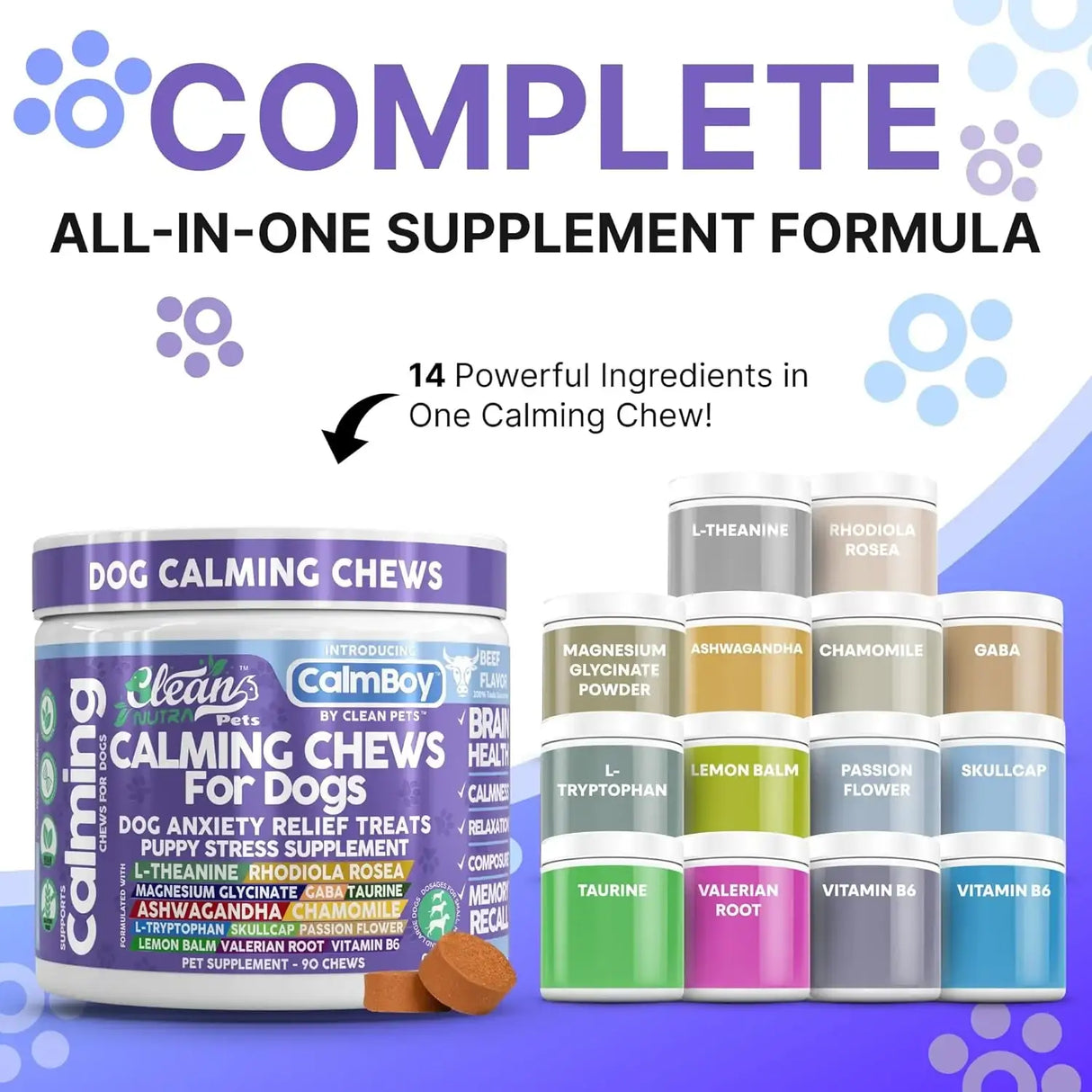 CLEAN NUTRACEUTICALS - Clean Nutraceuticals Clean Nutra Calming Chews for Dogs 90 Masticables - The Red Vitamin MX - Relajantes Para Perros - {{ shop.shopifyCountryName }}