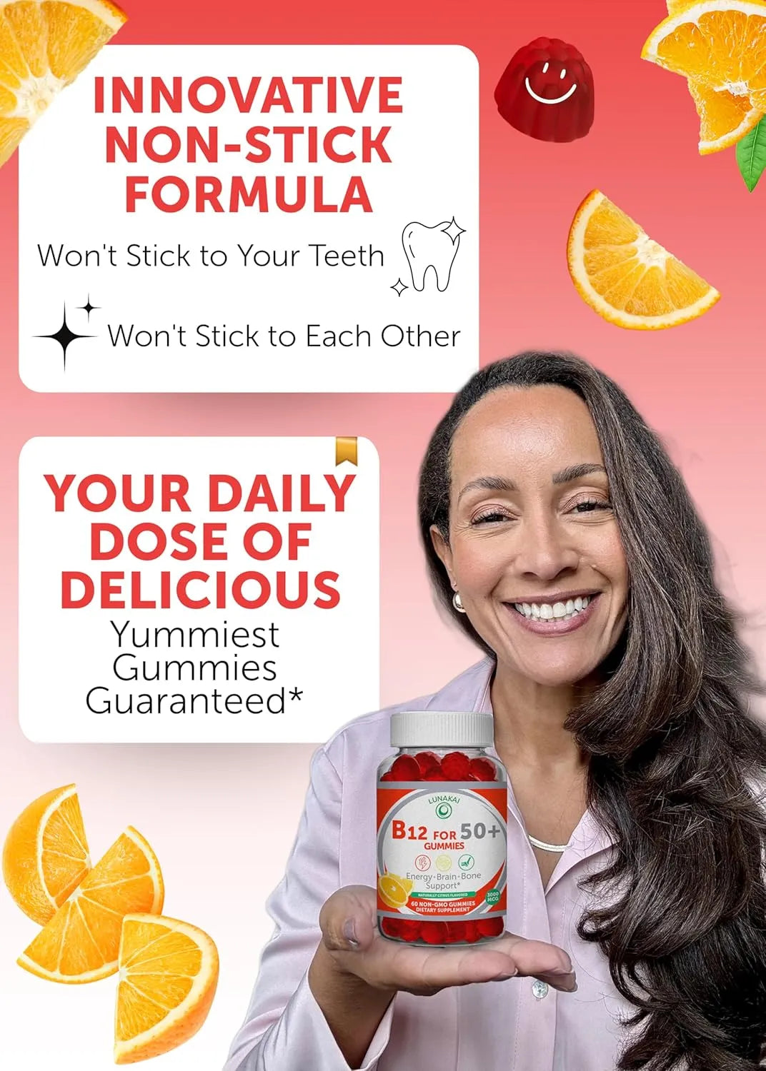 LUNAKAI - Lunakai Vitamin B12 Gummies for Adults 50+ 60 Gomitas - The Red Vitamin MX - Suplementos Alimenticios - {{ shop.shopifyCountryName }}