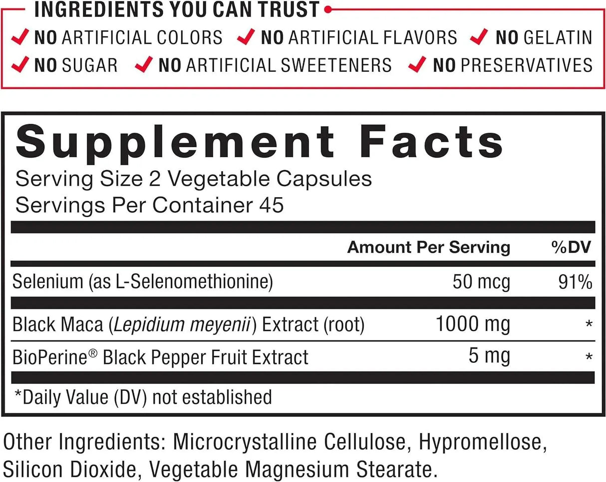 FORCE FACTOR - FORCE FACTOR Black Maca Root 1000Mg. 100 Capsulas - The Red Vitamin MX - Suplementos Alimenticios - {{ shop.shopifyCountryName }}