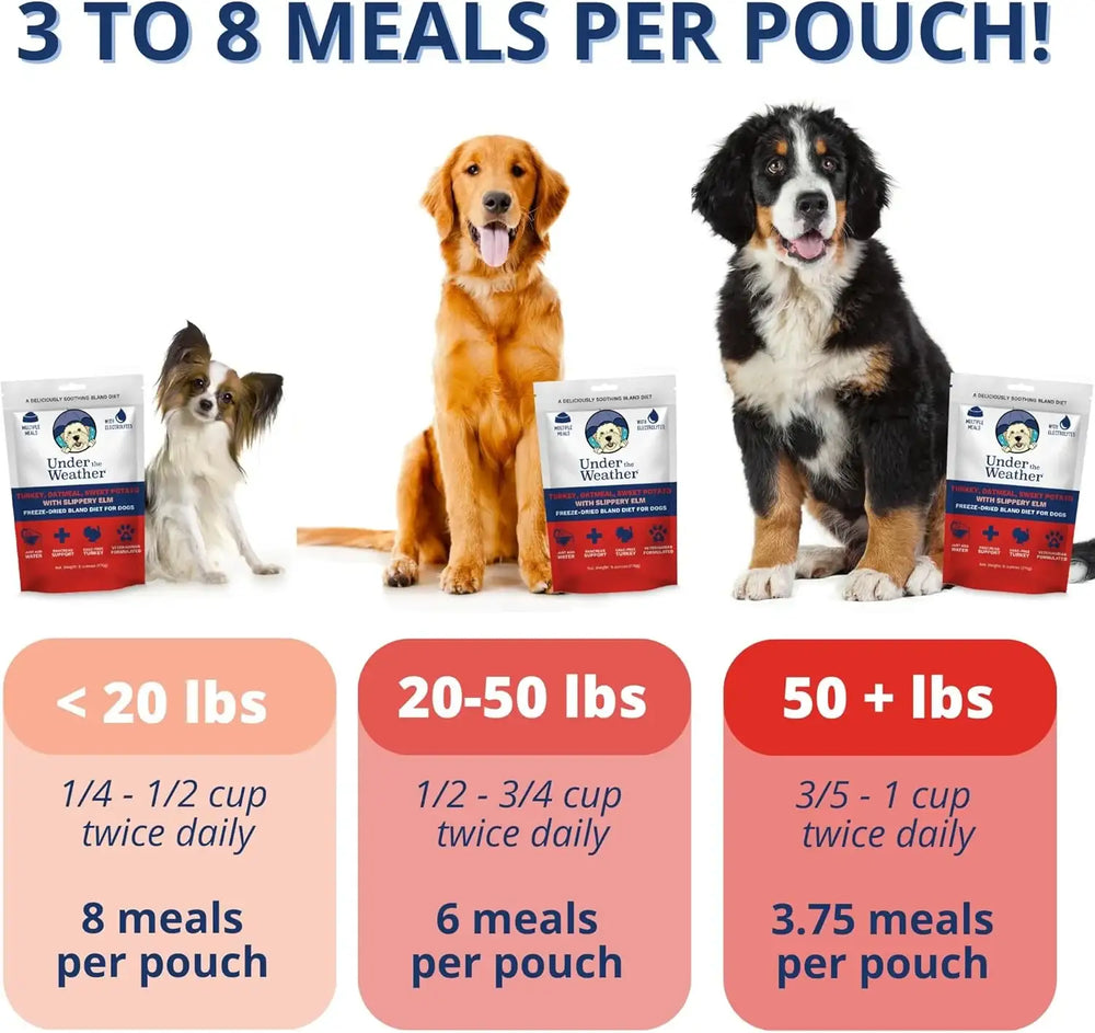 Under the Weather Bland Diet for Dogs Turkey Oatmeal Sweet Potato & Slippery Elm 6 Oz.