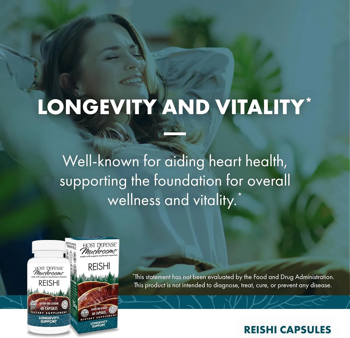 HOST DEFENSE - Host Defense Reishi 60 Capsulas - The Red Vitamin MX - Suplementos Alimenticios - {{ shop.shopifyCountryName }}