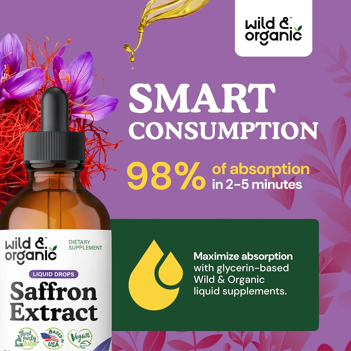 WILD & ORGANIC - Wild & Organic Saffron Tincture 88.5Mg. 4 Fl.Oz. - The Red Vitamin MX - Suplementos Alimenticios - {{ shop.shopifyCountryName }}