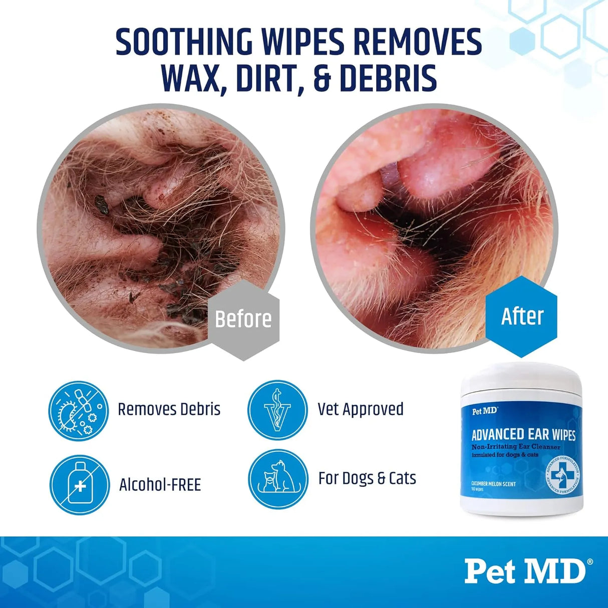 PET MD - Pet MD Cat and Dog Advanced Ear Cleaner Wipes 100 Toallitas - The Red Vitamin MX - Cuidado Del Oído De Perros - {{ shop.shopifyCountryName }}