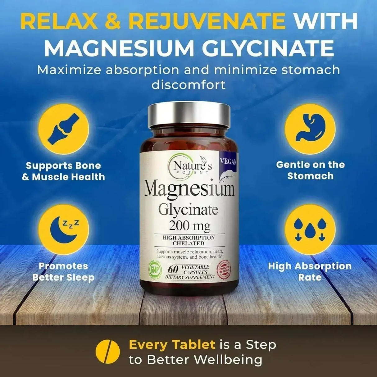 NATURE'S POTENT - Nature's Potent Magnesium Glycinate 200Mg. 60 Capsulas - The Red Vitamin MX - Suplementos Alimenticios - {{ shop.shopifyCountryName }}