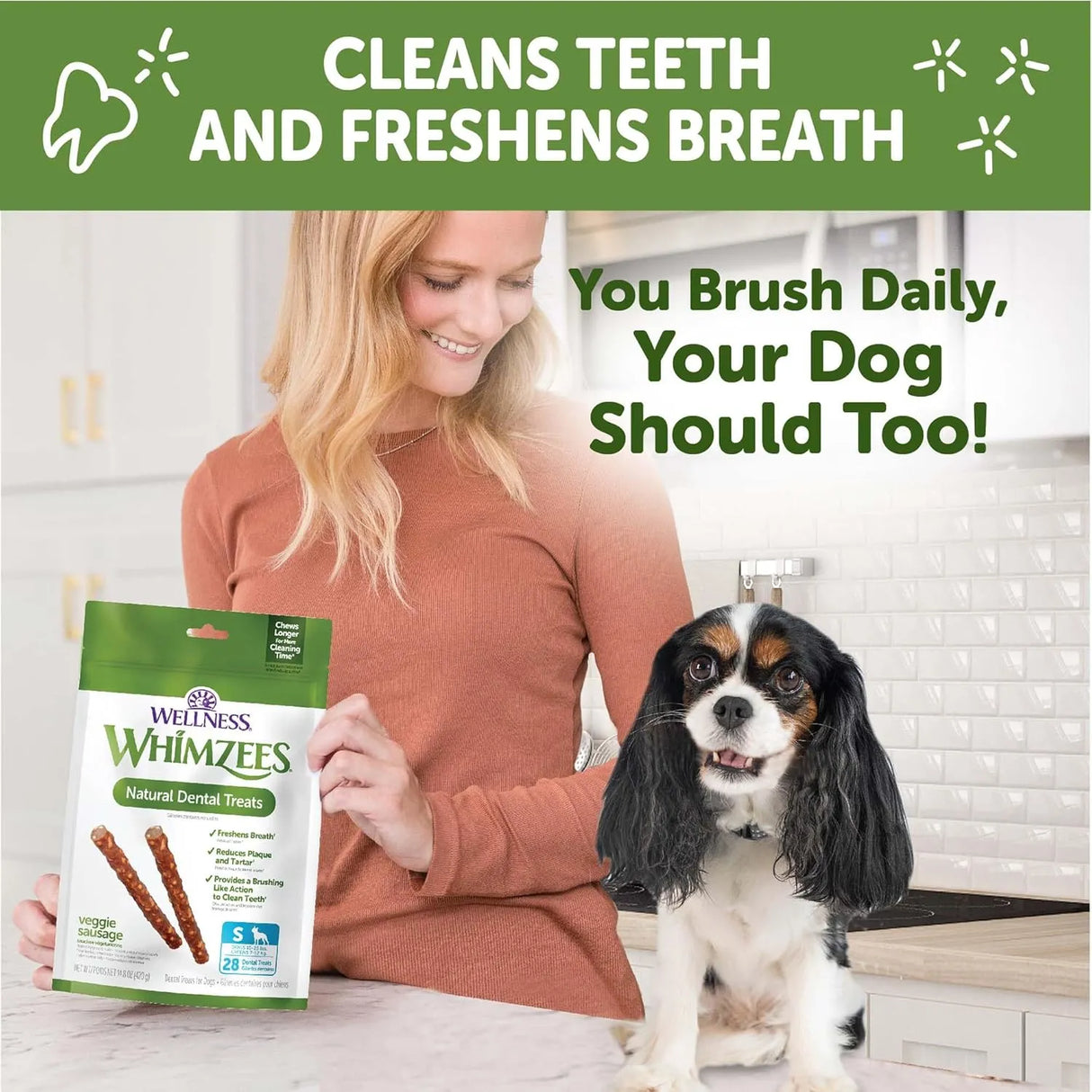 WELLNESS WHIMZEES - Wellness WHIMZEES Veggie Sausage Dog Dental Treats Small Size Stick 28 Piezas - The Red Vitamin MX - Cuidado Dental Para Perros - {{ shop.shopifyCountryName }}