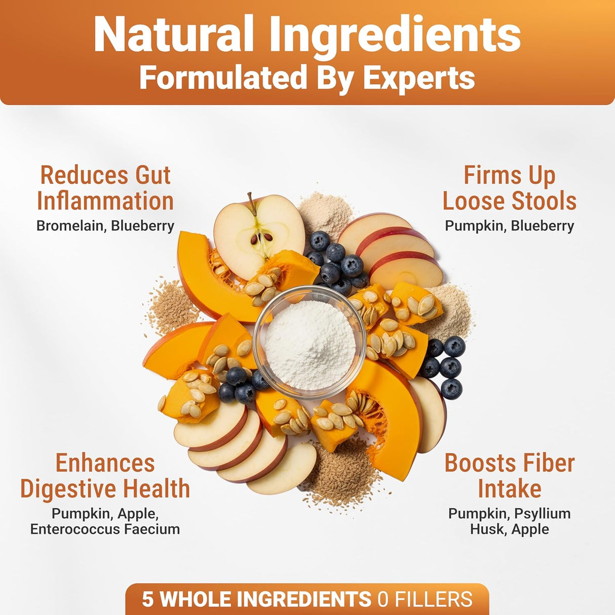 WuffWell Pumpkin Powder for Dogs with Probiotics 30 Servicios 114Gr.