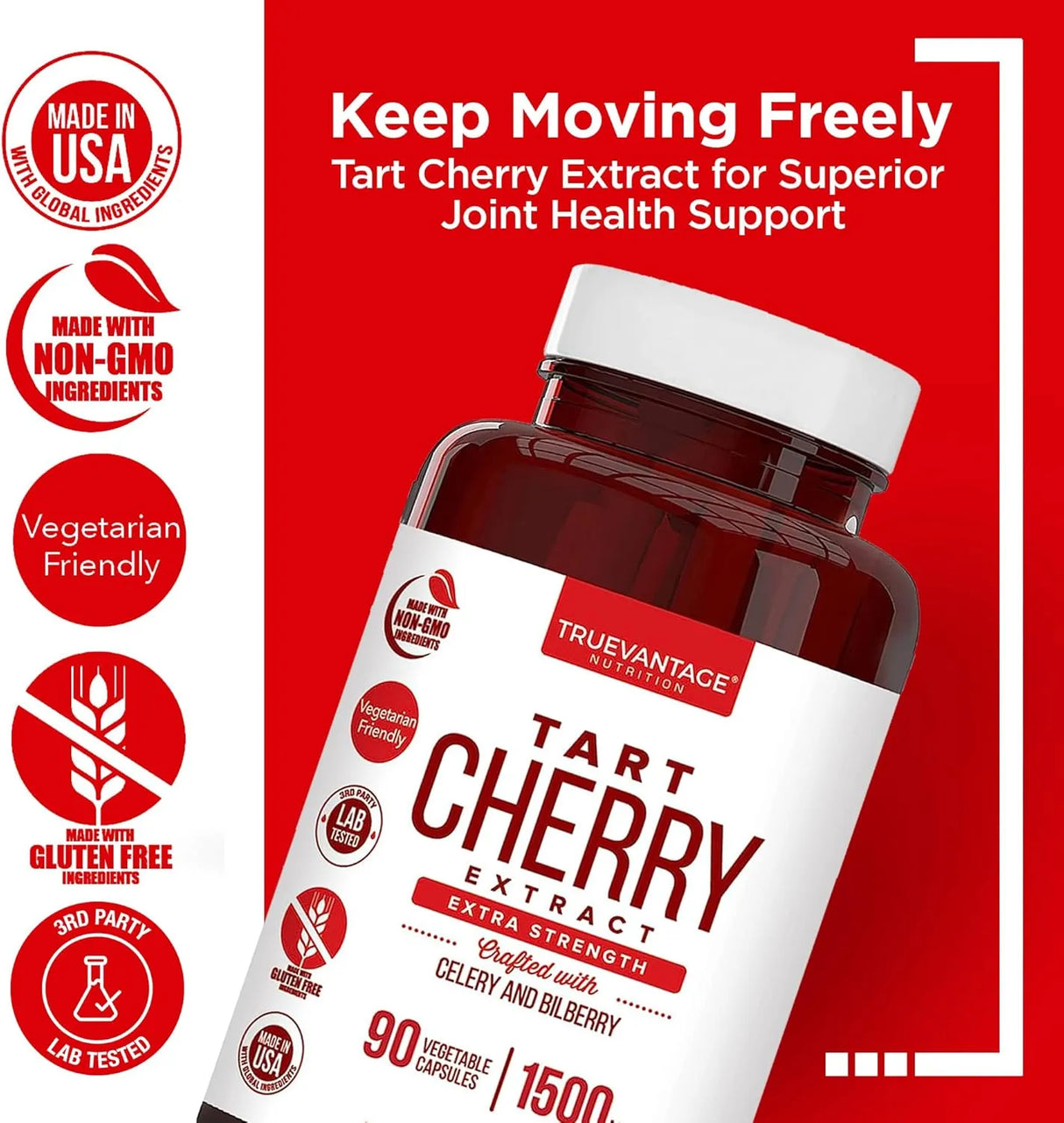 TRUEVANTAGE NUTRITION - Truevantage Nutrition Tart Cherry Extract 90 Capsulas - The Red Vitamin MX - Suplementos Alimenticios - {{ shop.shopifyCountryName }}