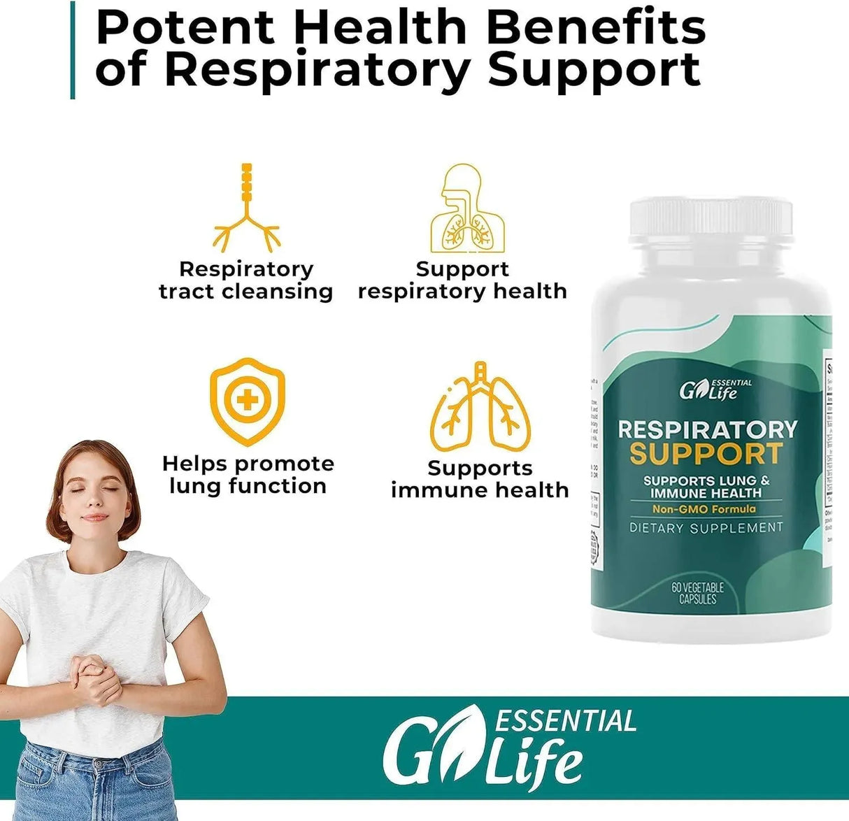GO ESSENTIAL LIFE - Go Essential Life Lung Support 60 Capsulas - The Red Vitamin MX - Suplementos Alimenticios - {{ shop.shopifyCountryName }}