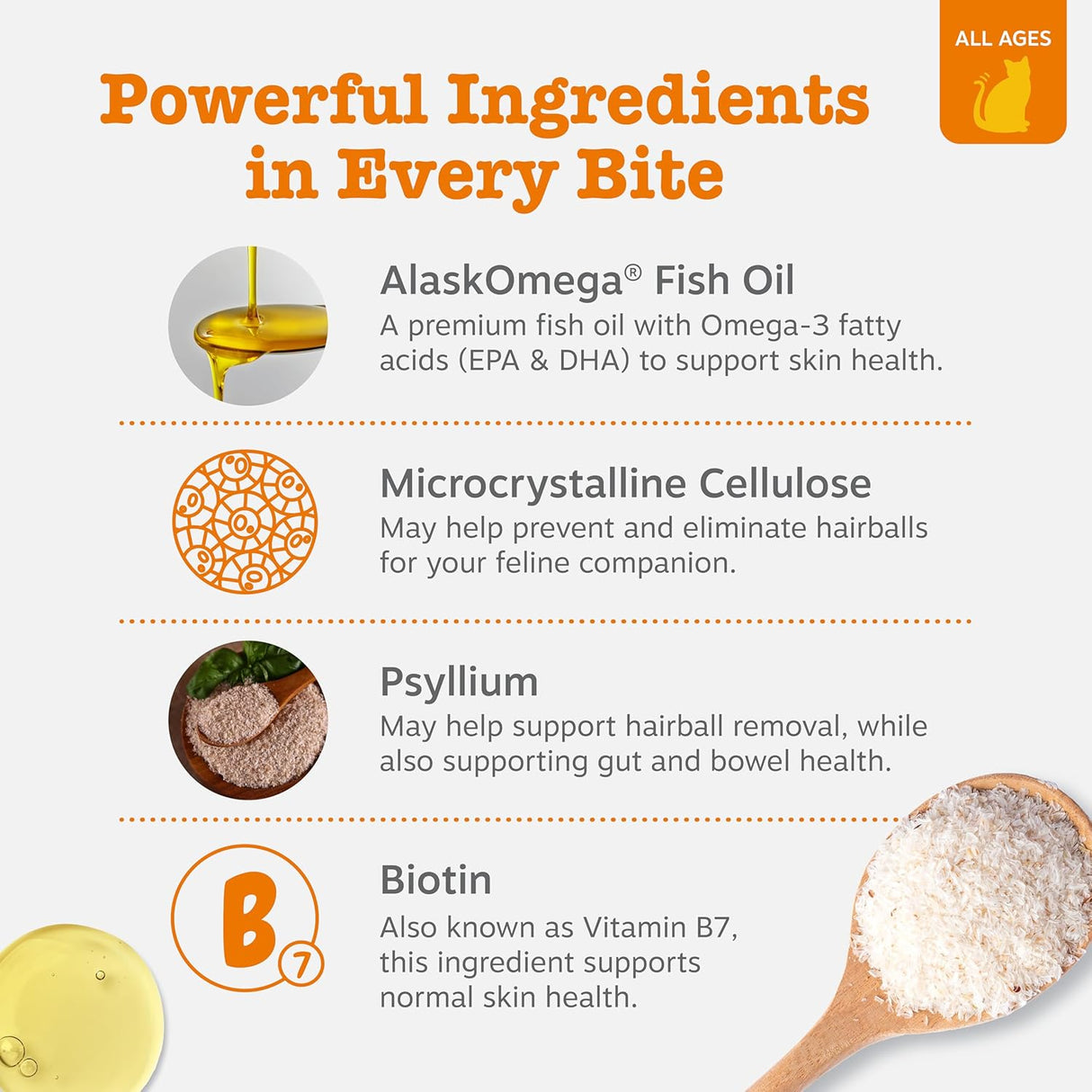 Zesty Paws Hairball Bites for Cats 60 Masticables