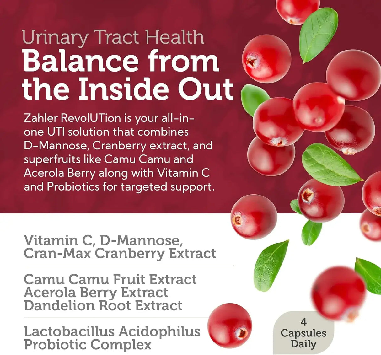 ZAHLER - Zahler Revolution Complete Womens Urinary Tract Health Formula 60 Capsulas - The Red Vitamin MX - Suplementos Alimenticios - {{ shop.shopifyCountryName }}