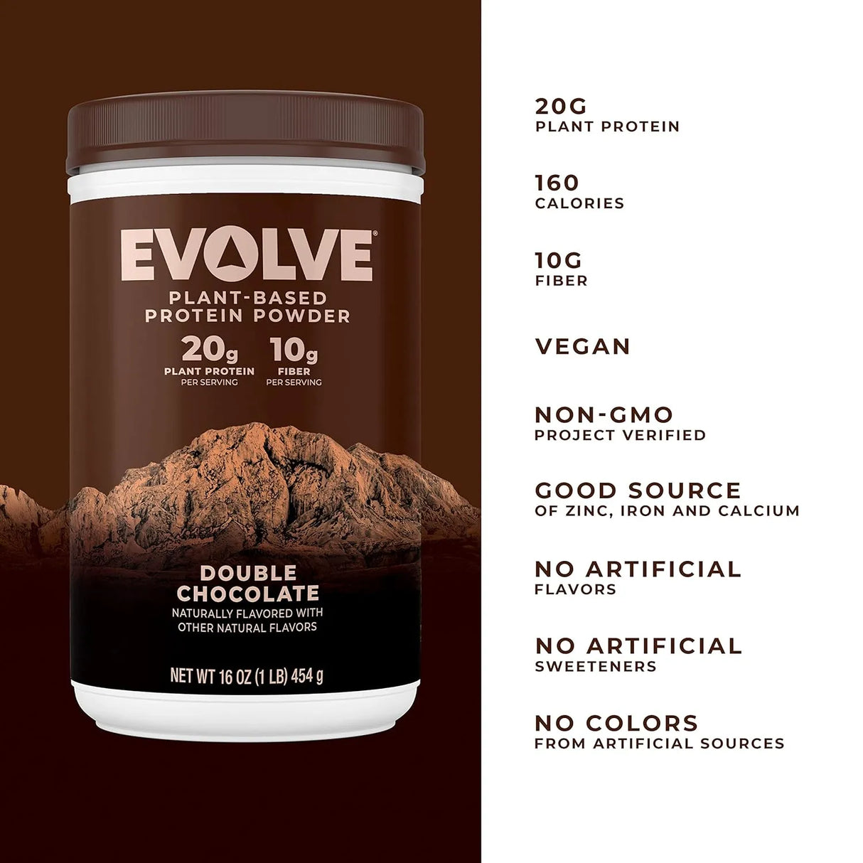 EVOLVE - Evolve Plant Based Protein Powder 20g Double Chocolate 454Gr. - The Red Vitamin MX - Suplementos Alimenticios - {{ shop.shopifyCountryName }}