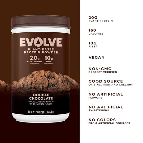 EVOLVE - Evolve Plant Based Protein Powder 20g Double Chocolate 454Gr. - The Red Vitamin MX - Suplementos Alimenticios - {{ shop.shopifyCountryName }}