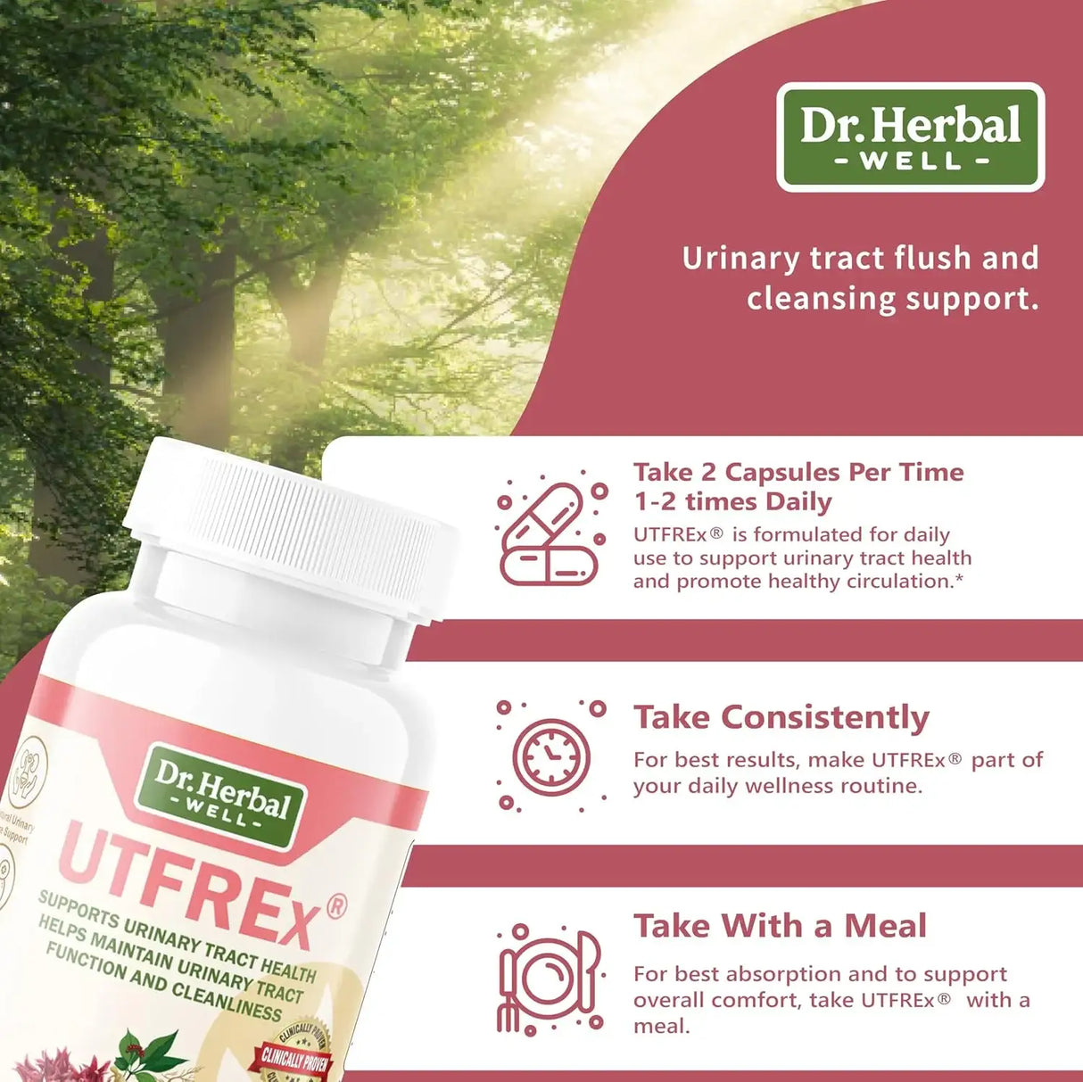 DR. HERBAL WELL - DR. HERBAL WELL UTFREX Clinically Proven Urinary Tract UTI Health 60 Capsulas - The Red Vitamin MX - Suplementos Alimenticios - {{ shop.shopifyCountryName }}
