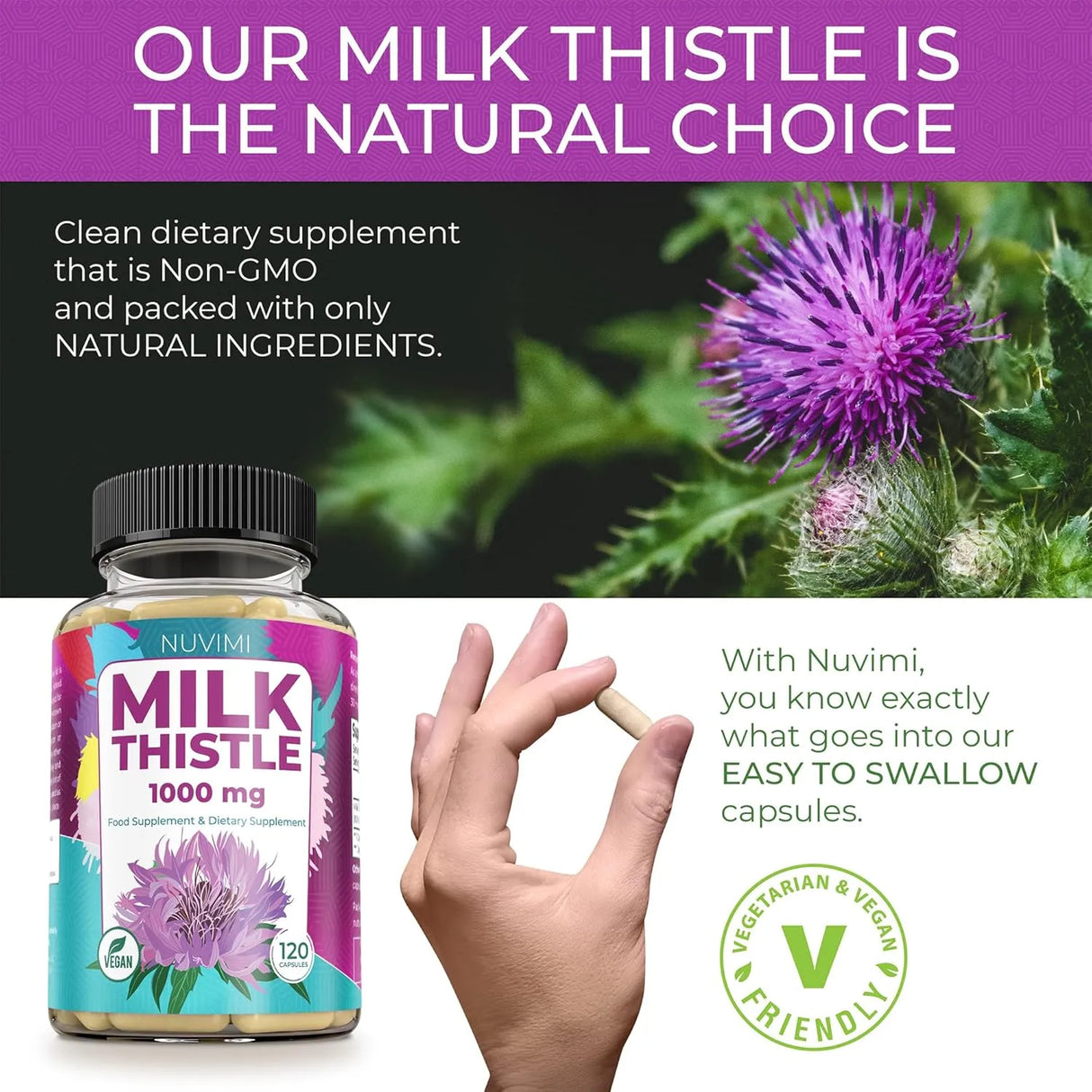 NUVIMI - NUVIMI Milk Thistle 1000Mg. 120 Capsulas - The Red Vitamin MX - Suplementos Alimenticios - {{ shop.shopifyCountryName }}
