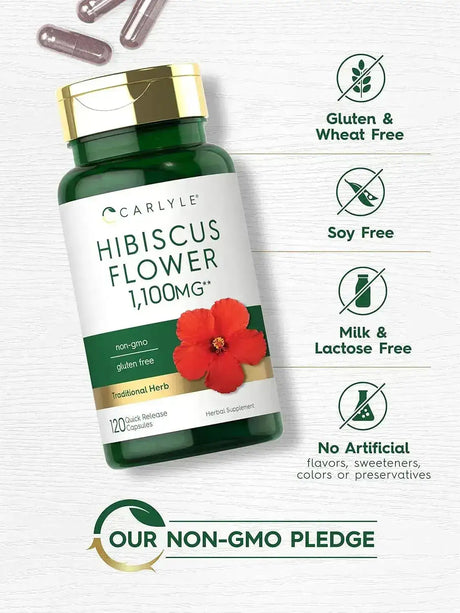 CARLYLE - Carlyle Hibiscus Flower Extract 1100Mg. 120 Capsulas - The Red Vitamin MX - Suplementos Alimenticios - {{ shop.shopifyCountryName }}