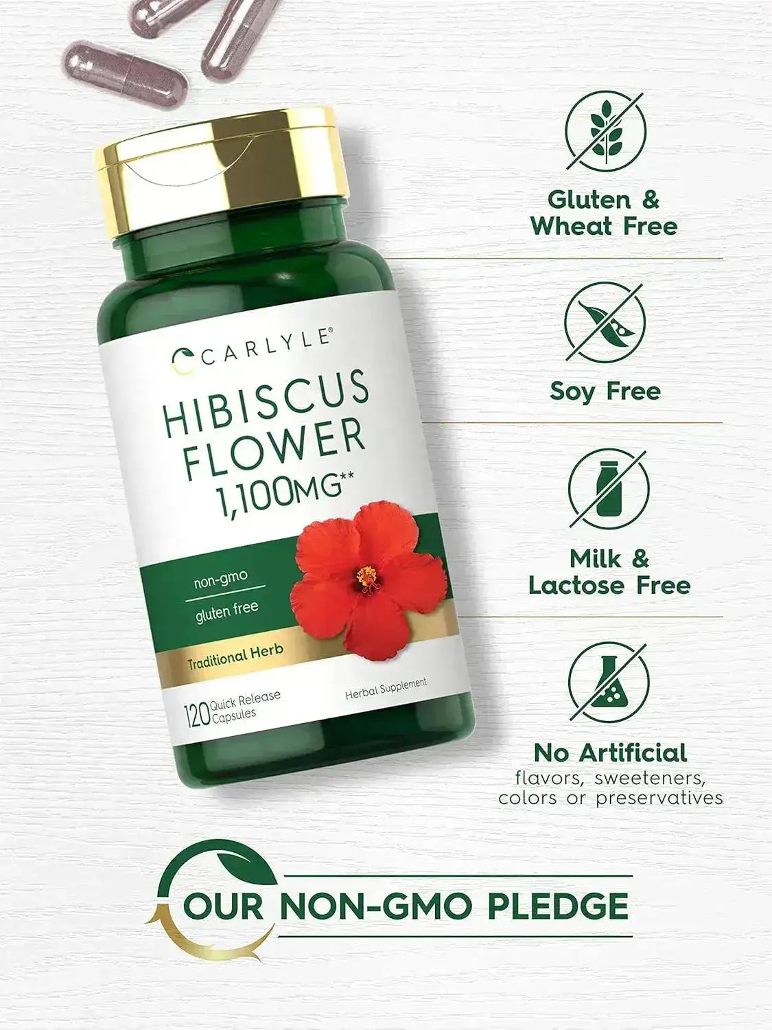 CARLYLE - Carlyle Hibiscus Flower Extract 1100Mg. 120 Capsulas - The Red Vitamin MX - Suplementos Alimenticios - {{ shop.shopifyCountryName }}