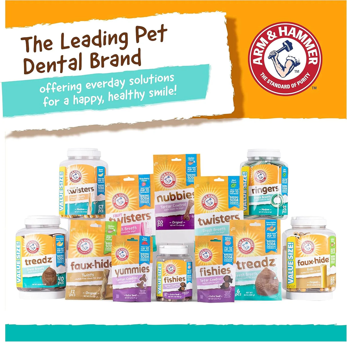 ARM & HAMMER - Arm & Hammer for Pets Twisters Fresh Breath Dental Treats for Dogs Medium Mint 57 Piezas - The Red Vitamin MX - Cuidado Dental Para Perros - {{ shop.shopifyCountryName }}