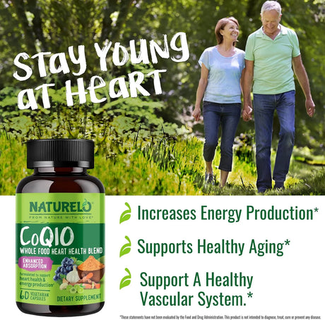 NATURELO - NATURELO Whole Food CoQ10 with Heart Health Blend 60 Capsulas - The Red Vitamin MX - Suplementos Alimenticios - {{ shop.shopifyCountryName }}