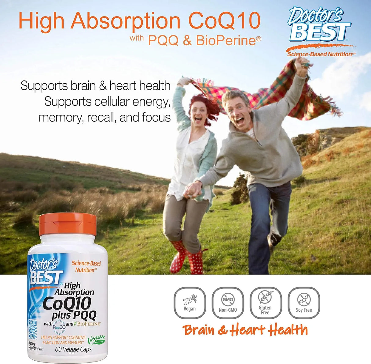 DOCTOR'S BEST - Doctor's Best High Absorption CoQ10 Plus PQQ 60 Capsulas - The Red Vitamin MX - Suplementos Alimenticios - {{ shop.shopifyCountryName }}