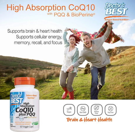 DOCTOR'S BEST - Doctor's Best High Absorption CoQ10 Plus PQQ 60 Capsulas - The Red Vitamin MX - Suplementos Alimenticios - {{ shop.shopifyCountryName }}
