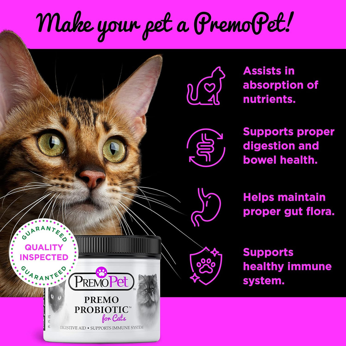 Premo Pet PROBIOTIC for Cats 120 Servicios 44Gr.