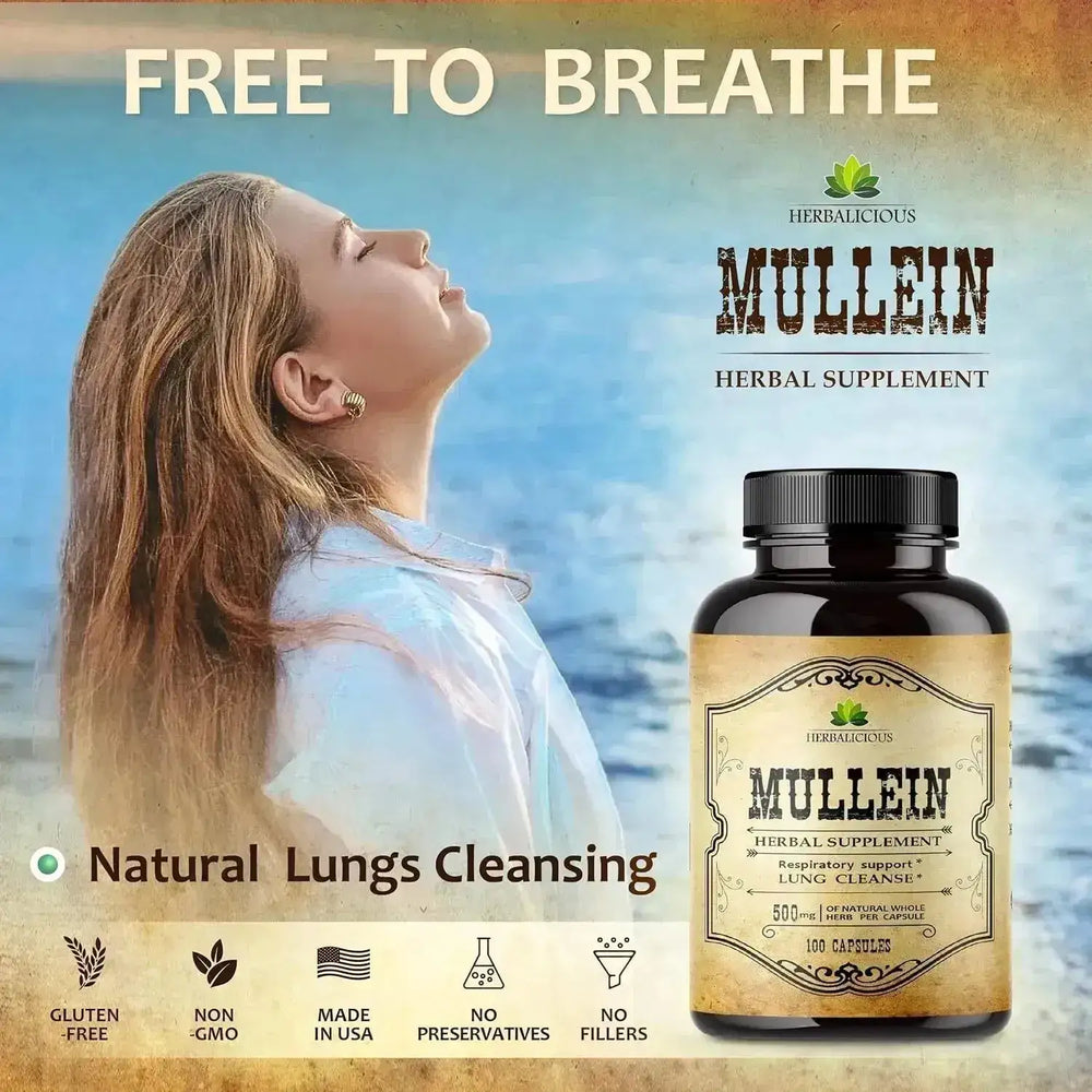 HERBALICIOUS - HERBALICIOUS Mullein Leaf Extract 100 Capsulas - The Red Vitamin MX - Suplementos Alimenticios - {{ shop.shopifyCountryName }}