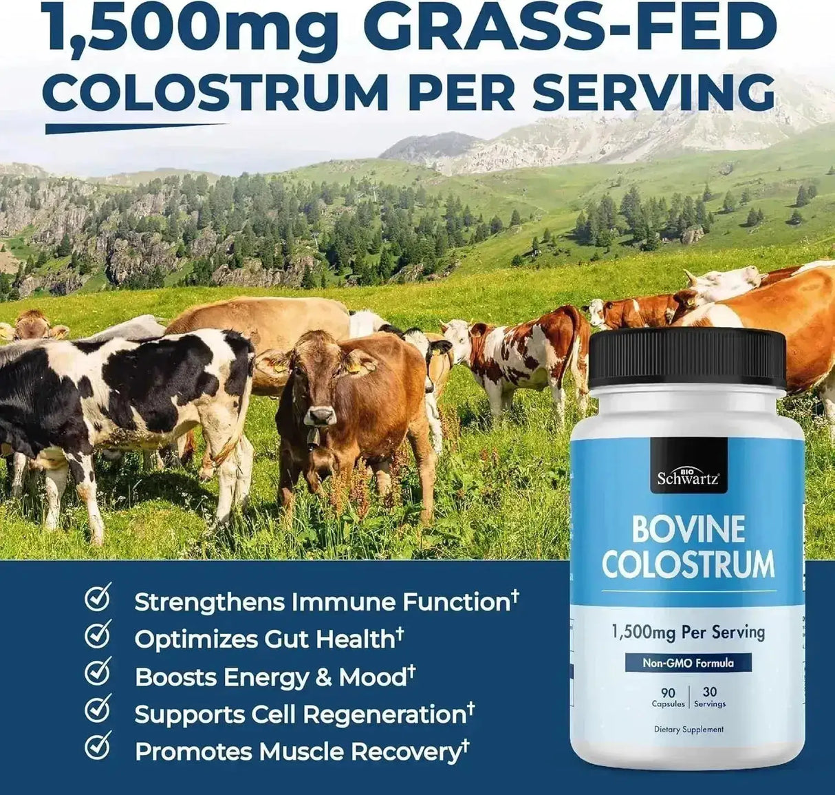 BIO SCHWARTZ - BioSchwartz Colostrum 1500Mg. 90 Capsulas - The Red Vitamin MX - Suplementos Alimenticios - {{ shop.shopifyCountryName }}