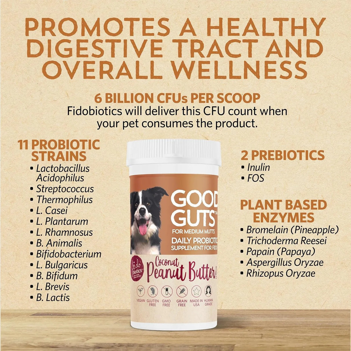 FIDOBIOTICS - Fidobiotics Good Guts for Medium Mutts Probiotic for Dogs 30 Dias - The Red Vitamin MX - Probióticos Para Perros - {{ shop.shopifyCountryName }}