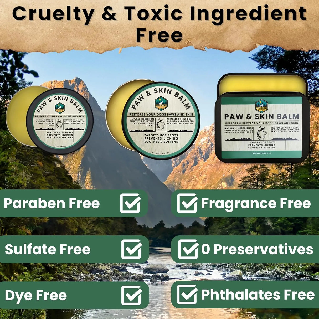 TRAIL HOUND - Trail Hound Dog Paw Balm 3 Oz. - The Red Vitamin MX - Remedios Para La Picazón De Perros - {{ shop.shopifyCountryName }}