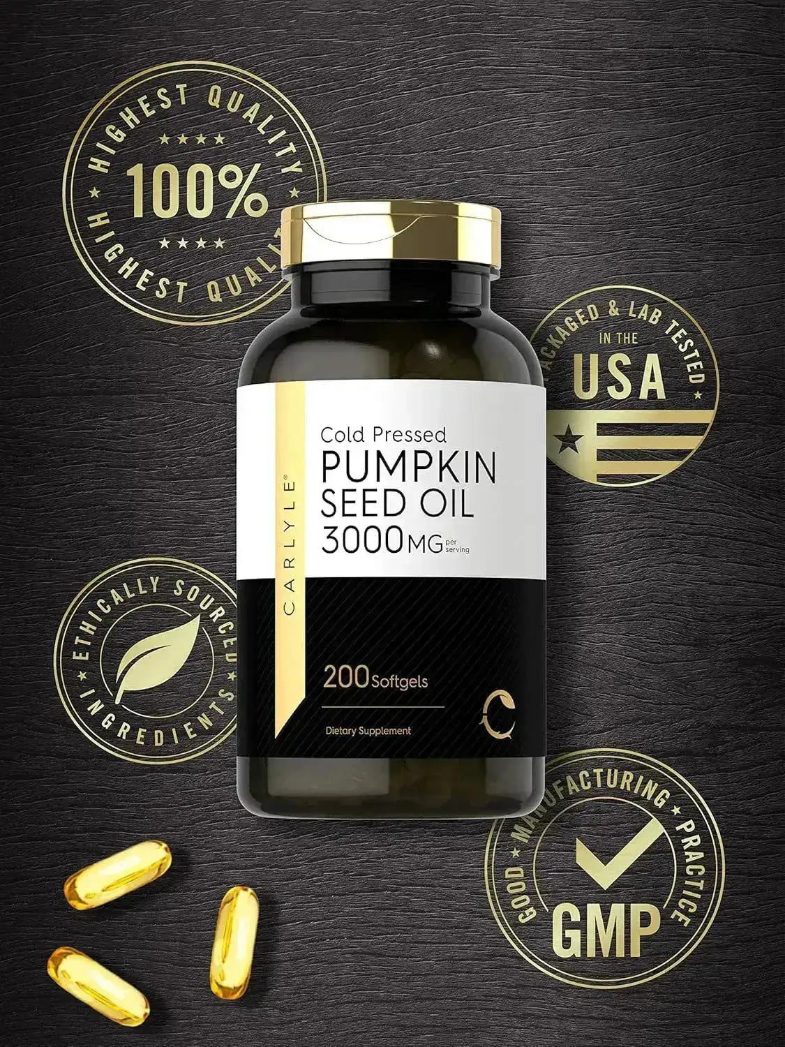 CARLYLE - Carlyle Pumpkin Seed Oil 3000Mg. 200 Capsulas Blandas - The Red Vitamin MX - Suplementos Alimenticios - {{ shop.shopifyCountryName }}