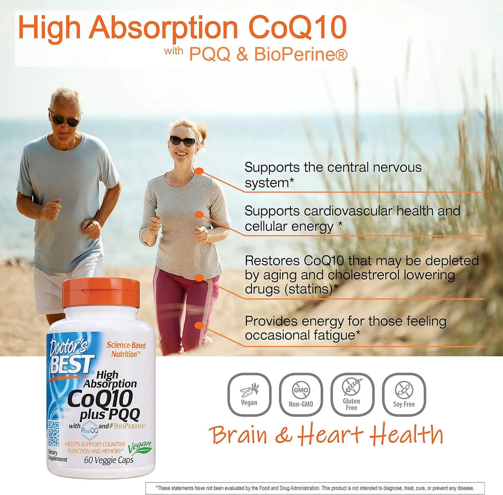 DOCTOR'S BEST - Doctor's Best High Absorption CoQ10 Plus PQQ 60 Capsulas - The Red Vitamin MX - Suplementos Alimenticios - {{ shop.shopifyCountryName }}