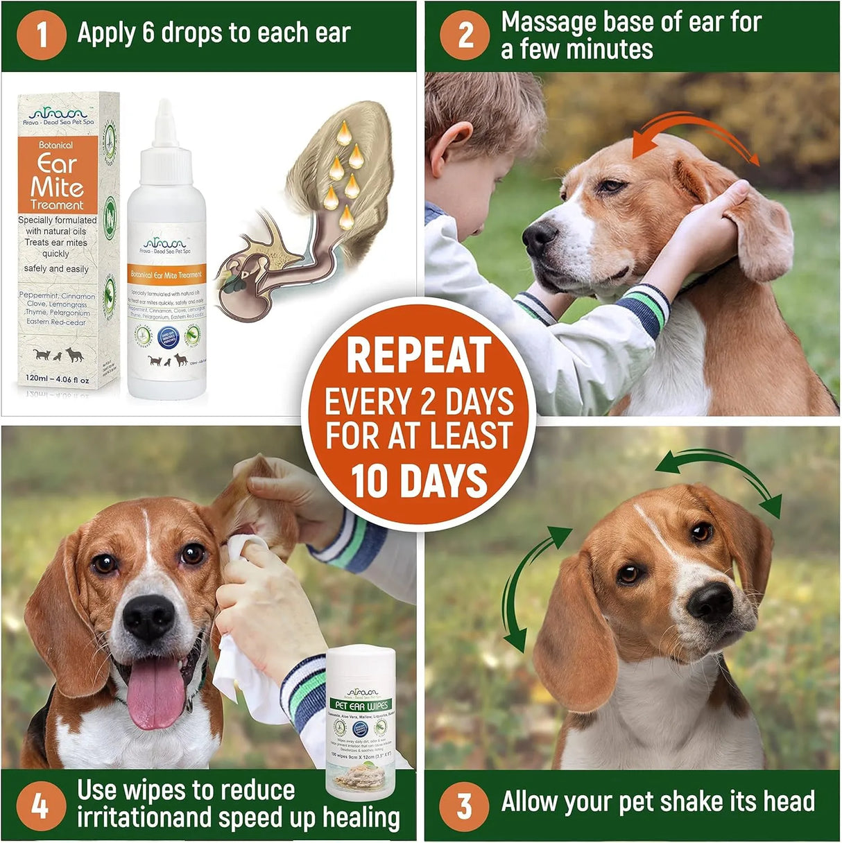 ARAVA NATURALS - Arava Natural Ear Mite Treatment for Cats and Dogs 120Ml. - The Red Vitamin MX - Cuidado Del Oído De Perros - {{ shop.shopifyCountryName }}